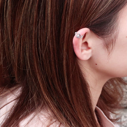 イヤカフ レディース ノンホールピアス ひし形 軟骨 女性 K10 K18 PT900 選べる誕生石 天然石 Ear Cuff 重ね付け イヤーカフ 菱形 片耳用