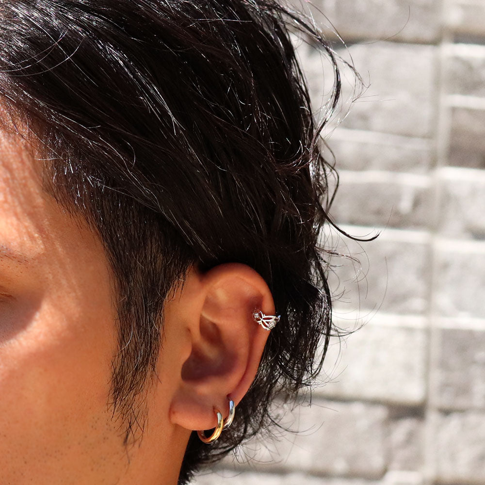 イヤカフ レディース ノンホールピアス ひし形 軟骨 女性 K10 K18 PT900 選べる誕生石 天然石 Ear Cuff 重ね付け イヤーカフ 菱形 片耳用