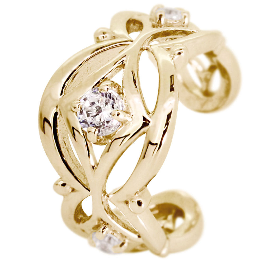 イヤカフ レディース ノンホールピアス ひし形 軟骨 女性 K10 K18 PT900 選べる誕生石 天然石 Ear Cuff 重ね付け イヤーカフ 菱形 片耳用