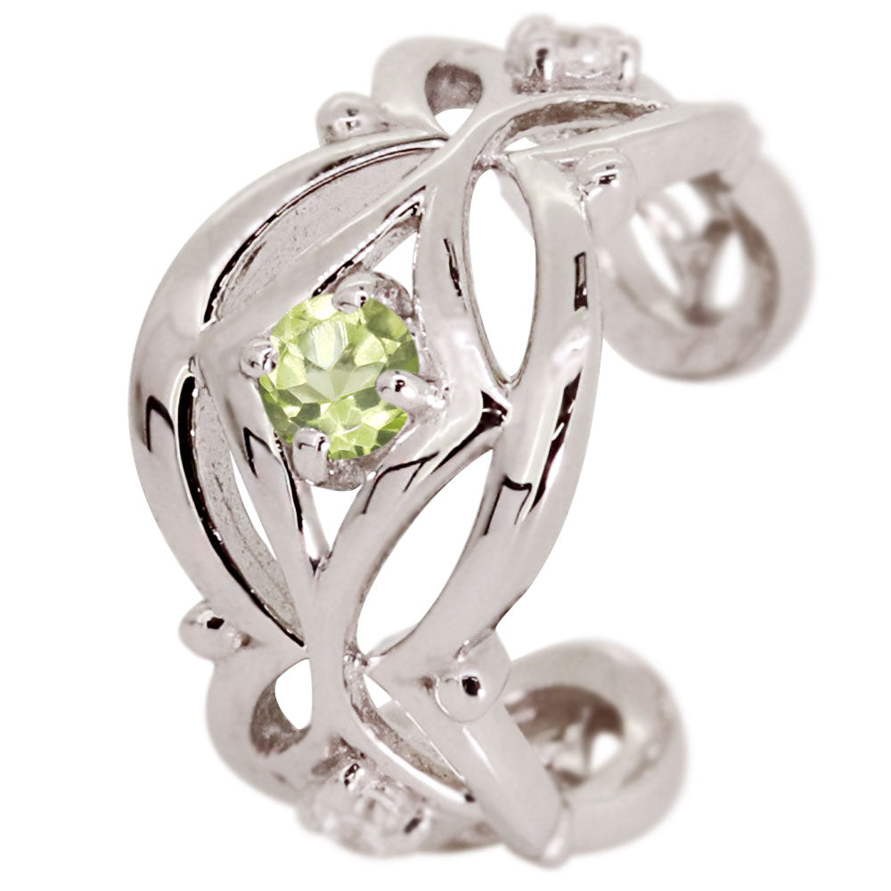 イヤカフ レディース ノンホールピアス ひし形 軟骨 女性 K10 K18 PT900 選べる誕生石 天然石 Ear Cuff 重ね付け イヤーカフ 菱形 片耳用