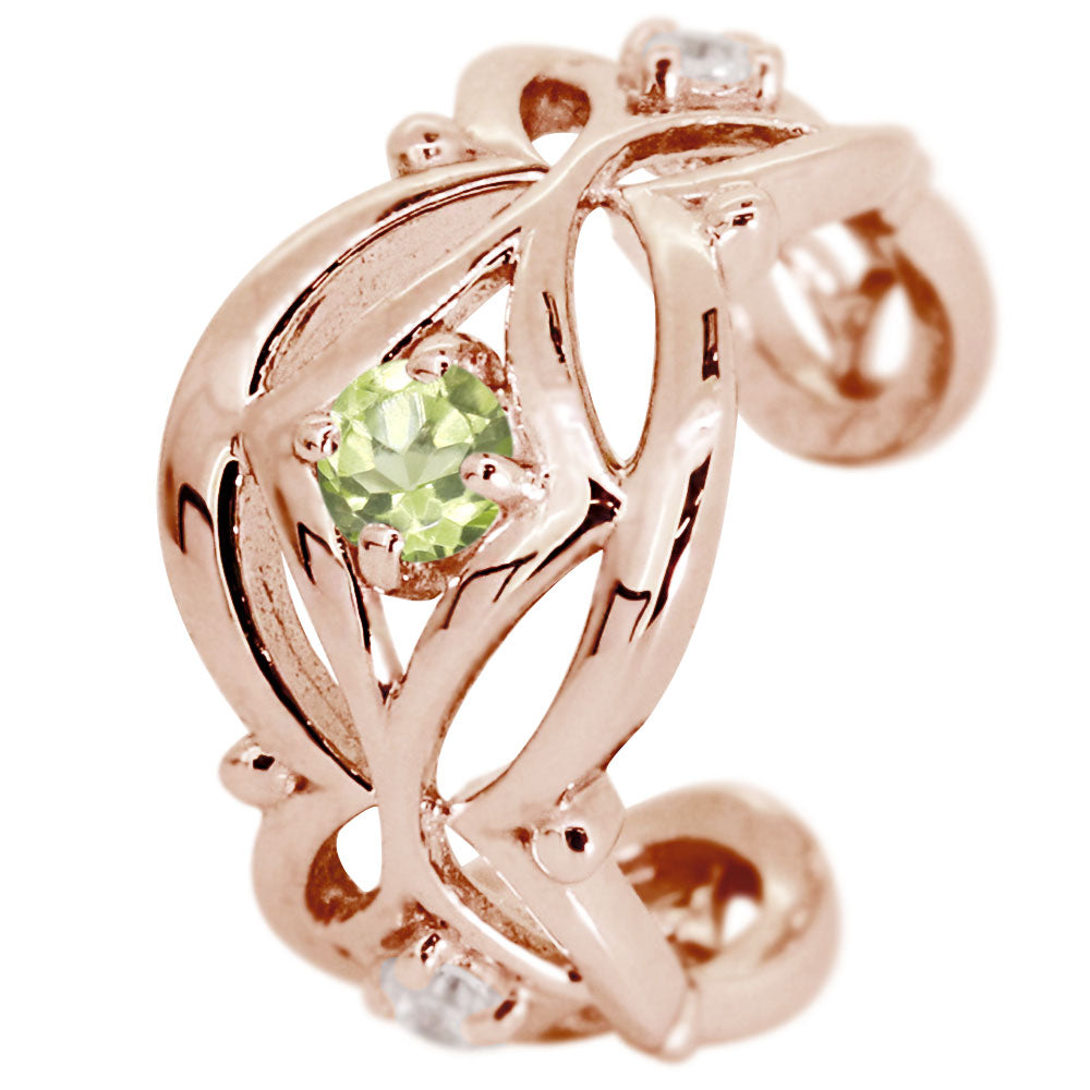 イヤカフ レディース ノンホールピアス ひし形 軟骨 女性 K10 K18 PT900 選べる誕生石 天然石 Ear Cuff 重ね付け イヤーカフ 菱形 片耳用