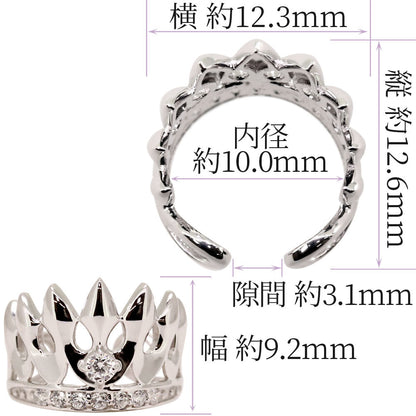 王冠 イヤーカフ メンズ ダイヤモンド 選べる誕生石 k10 k18 pt900 sv925 クラウン 天然石 ティアラ ノンホールピアス お揃い 片耳用