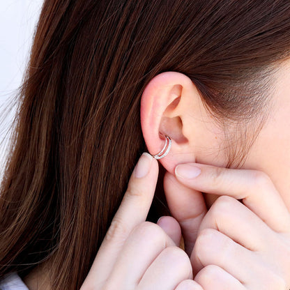 イヤーカフ レディース 2連 大ぶり ラインストーン ティアラ Ear Cuff tiara 選べる誕生石 天然石 10金 18金 プラチナ シルバー 片耳用 ノンホールピアス