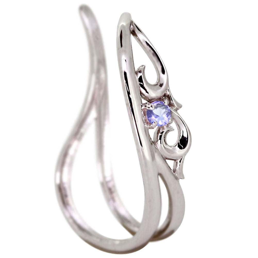 アラベスク 大ぶり Ear Cuff イヤーカフ レディース 一粒 選べる誕生石 天然石 K10 K18 PT900 SV925 唐草 2連 イヤリング 片耳用 earrings