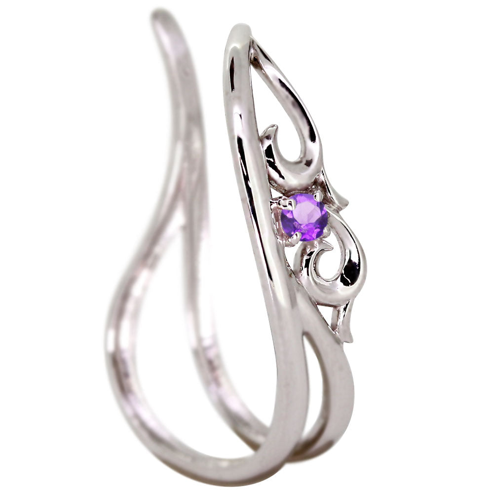 アラベスク 大ぶり Ear Cuff イヤーカフ レディース 一粒 選べる誕生石 天然石 K10 K18 PT900 SV925 唐草 2連 イヤリング 片耳用 earrings