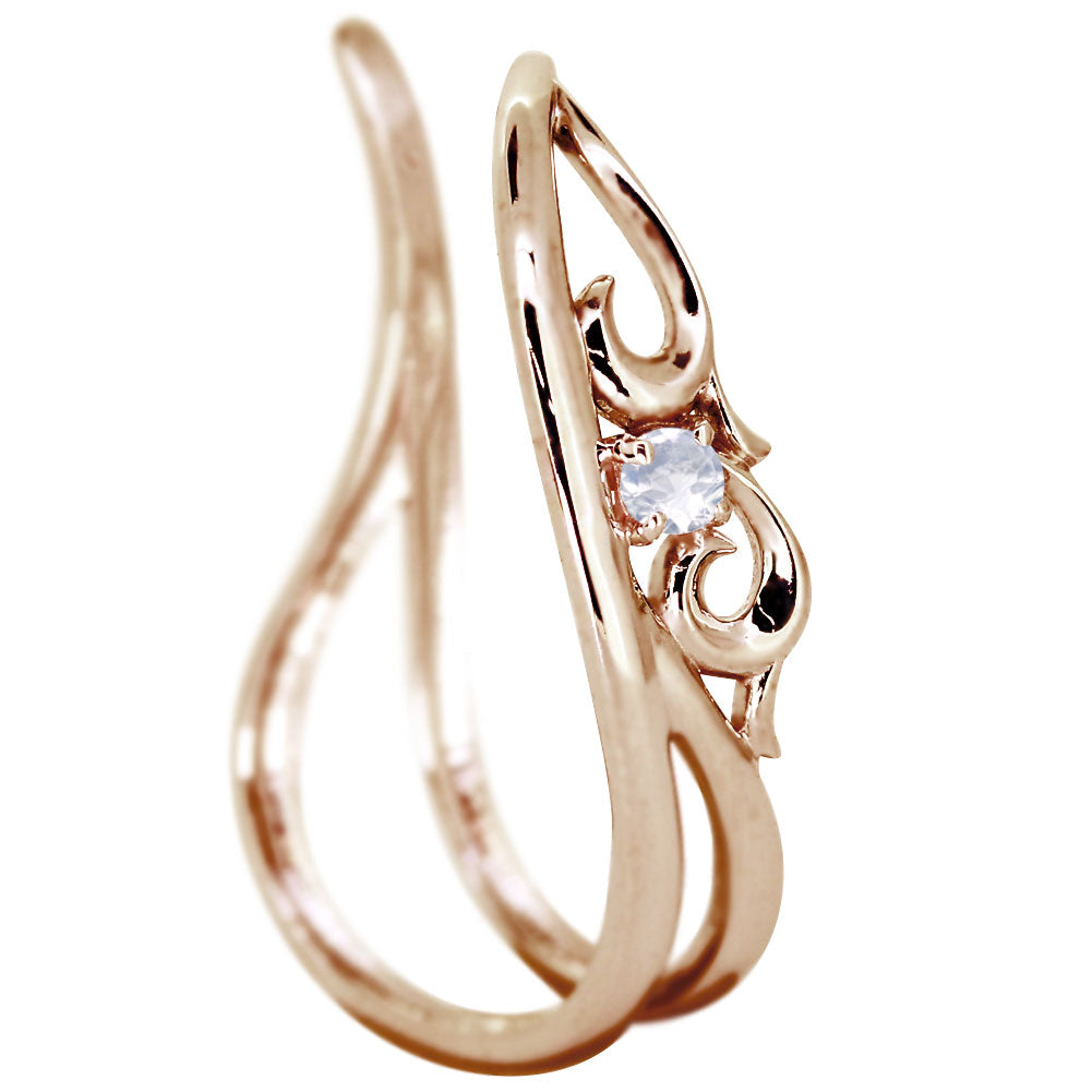 アラベスク 大ぶり Ear Cuff イヤーカフ レディース 一粒 選べる誕生石 天然石 K10 K18 PT900 SV925 唐草 2連 イヤリング 片耳用 earrings