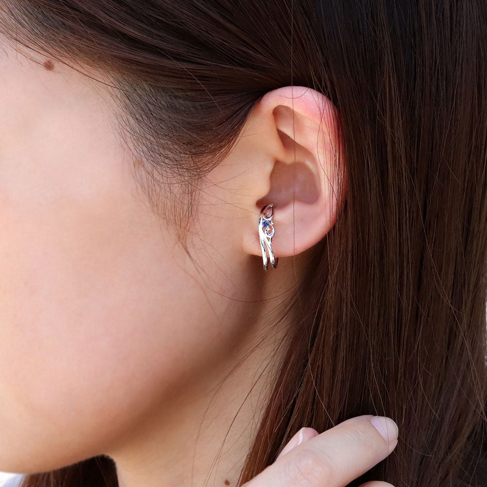 アラベスク 大ぶり Ear Cuff イヤーカフ レディース 一粒 選べる誕生石 天然石 K10 K18 PT900 SV925 唐草 2連 イヤリング 片耳用 earrings