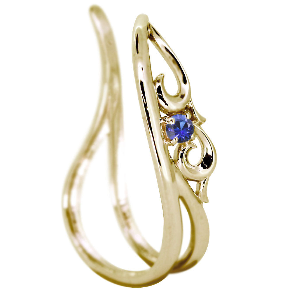アラベスク 大ぶり Ear Cuff イヤーカフ レディース 一粒 選べる誕生石 天然石 K10 K18 PT900 SV925 唐草 2連 イヤリング 片耳用 earrings