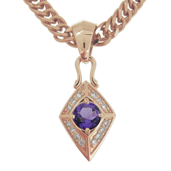 喜平チェーン ペンダント メンズ ひし形 選べる誕生石 天然石 喜平用 mens pendant necklace rhombus 10金 18金 プラチナ シルバー ネックレス 菱形