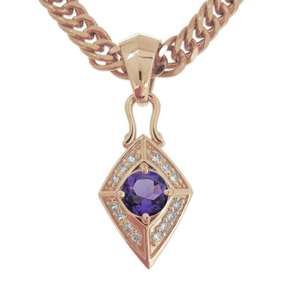 喜平チェーン ペンダント メンズ ひし形 選べる誕生石 天然石 喜平用 mens pendant necklace rhombus 10金 18金 プラチナ シルバー ネックレス 菱形