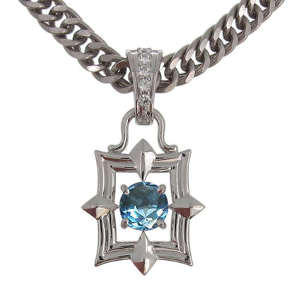 メンズ ペンダント 喜平チェーン スクエア 大粒 天然石 選べる誕生石 mens pendant necklace square diamond 四角 ネックレス K10 K18 PT900 SV925