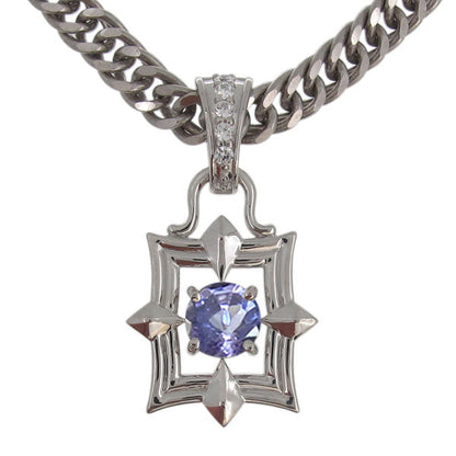 メンズ ペンダント 喜平チェーン スクエア 大粒 天然石 選べる誕生石 mens pendant necklace square diamond 四角 ネックレス K10 K18 PT900 SV925