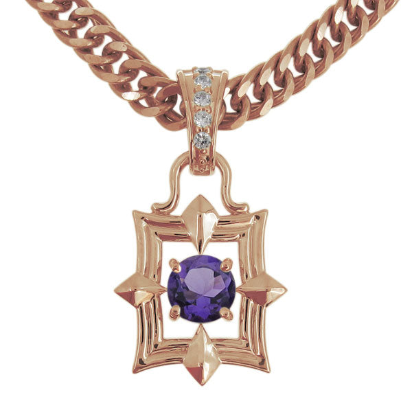 メンズ ペンダント 喜平チェーン スクエア 大粒 天然石 選べる誕生石 mens pendant necklace square diamond 四角 ネックレス K10 K18 PT900 SV925