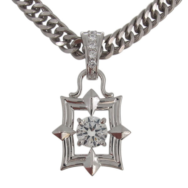 メンズ ペンダント 喜平チェーン スクエア 大粒 天然石 選べる誕生石 mens pendant necklace square diamond 四角 ネックレス K10 K18 PT900 SV925