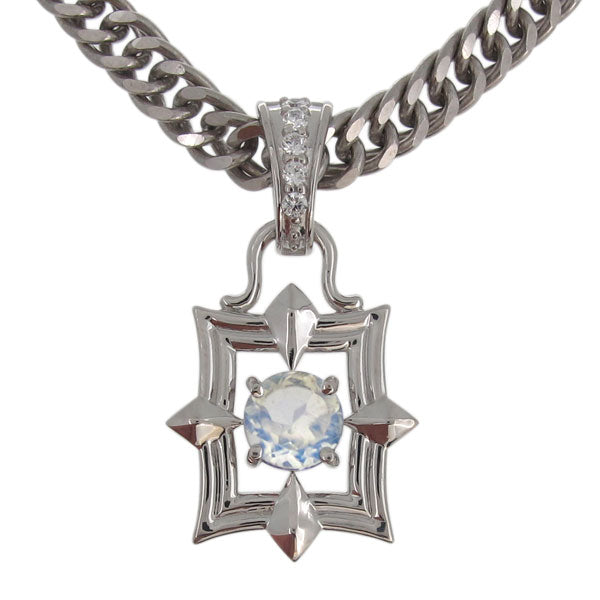 メンズ ペンダント 喜平チェーン スクエア 大粒 天然石 選べる誕生石 mens pendant necklace square diamond 四角 ネックレス K10 K18 PT900 SV925
