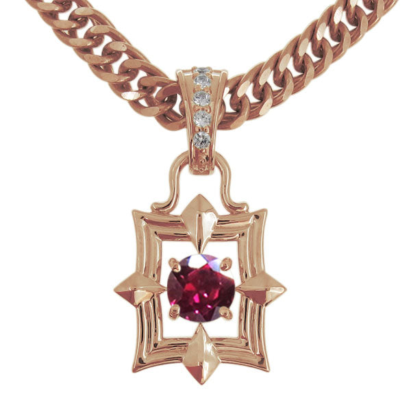 メンズ ペンダント 喜平チェーン スクエア 大粒 天然石 選べる誕生石 mens pendant necklace square diamond 四角 ネックレス K10 K18 PT900 SV925