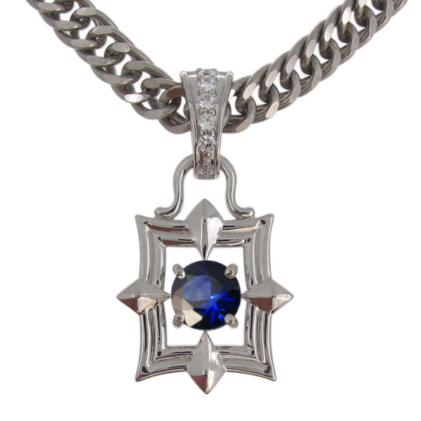 メンズ ペンダント 喜平チェーン スクエア 大粒 天然石 選べる誕生石 mens pendant necklace square diamond 四角 ネックレス K10 K18 PT900 SV925