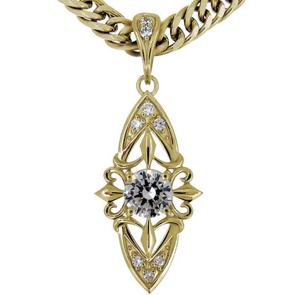 喜平チェーン 大粒 天然石 紋章 ペンダント メンズ 選べる誕生石 mens pendant necklace diamond 10金 18金 プラチナ シルバー 喜平 ダイヤモンド ネックレス