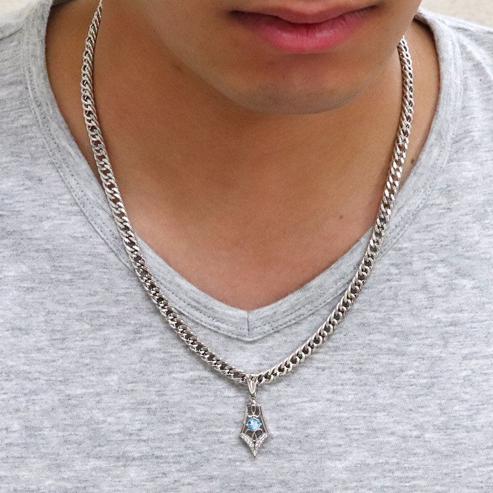 メンズ ペンダント キヘイ 50g用 10金 18金 プラチナ シルバー 選べる誕生石 大粒 天然石 Pendant Rhinestone 喜平チェーン ネックレス ラインストーン ダイヤモンド