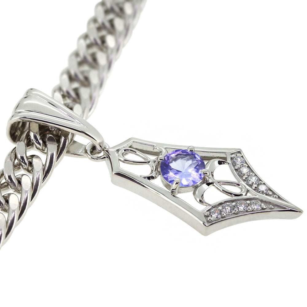 メンズ ペンダントトップ キヘイ 50g用 10金 18金 プラチナ シルバー 選べる誕生石 大粒 天然石 Pendant top Rhinestone 喜平 ペンダント ラインストーン ダイヤモンド