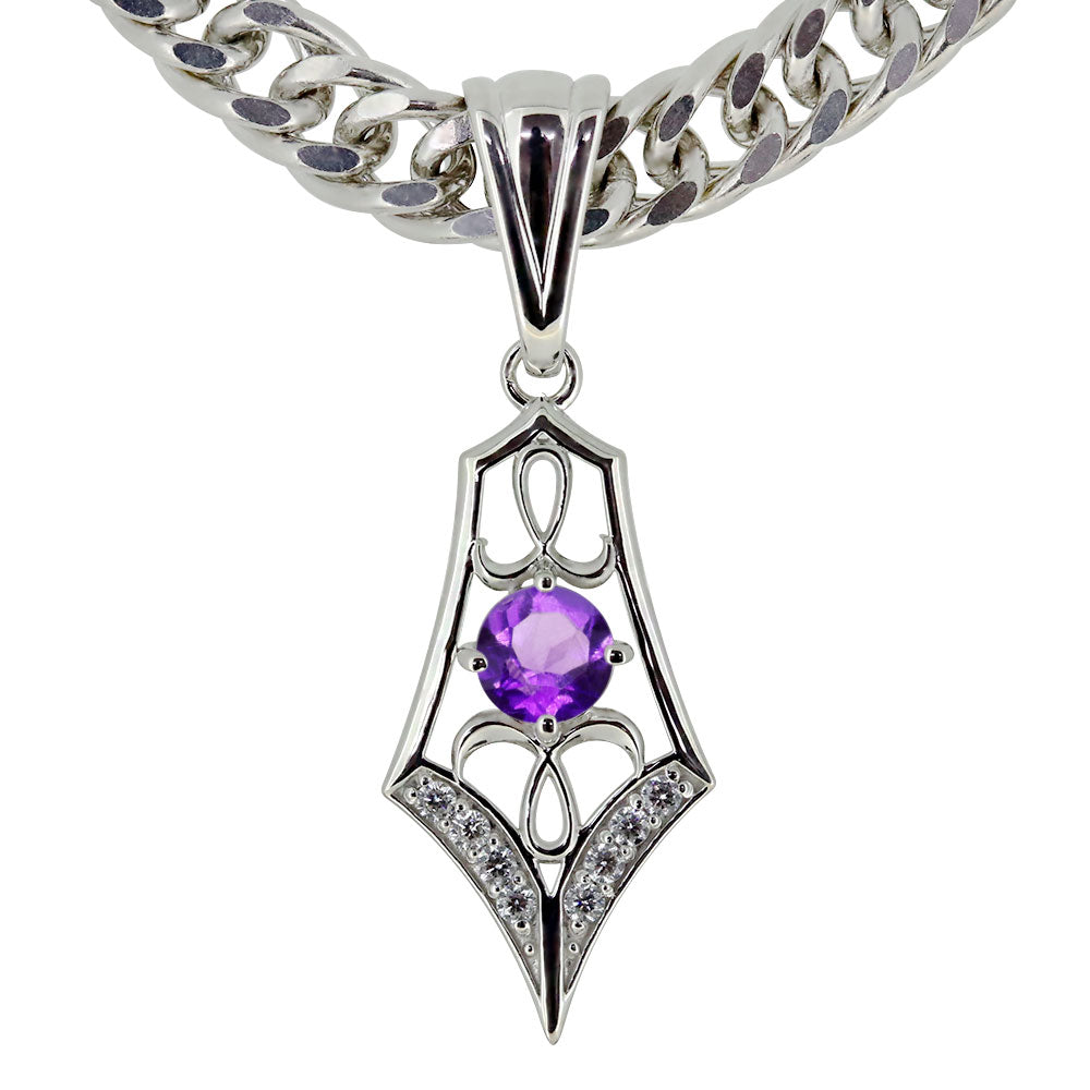 メンズ ペンダント キヘイ 50g用 10金 18金 プラチナ シルバー 選べる誕生石 大粒 天然石 Pendant Rhinestone 喜平チェーン ネックレス ラインストーン ダイヤモンド