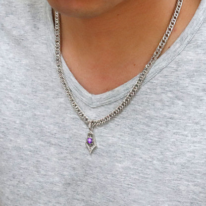 メンズ ペンダントトップ キヘイ 50g用 10金 18金 プラチナ シルバー 選べる誕生石 大粒 天然石 Pendant top Rhinestone 喜平 ペンダント ラインストーン ダイヤモンド