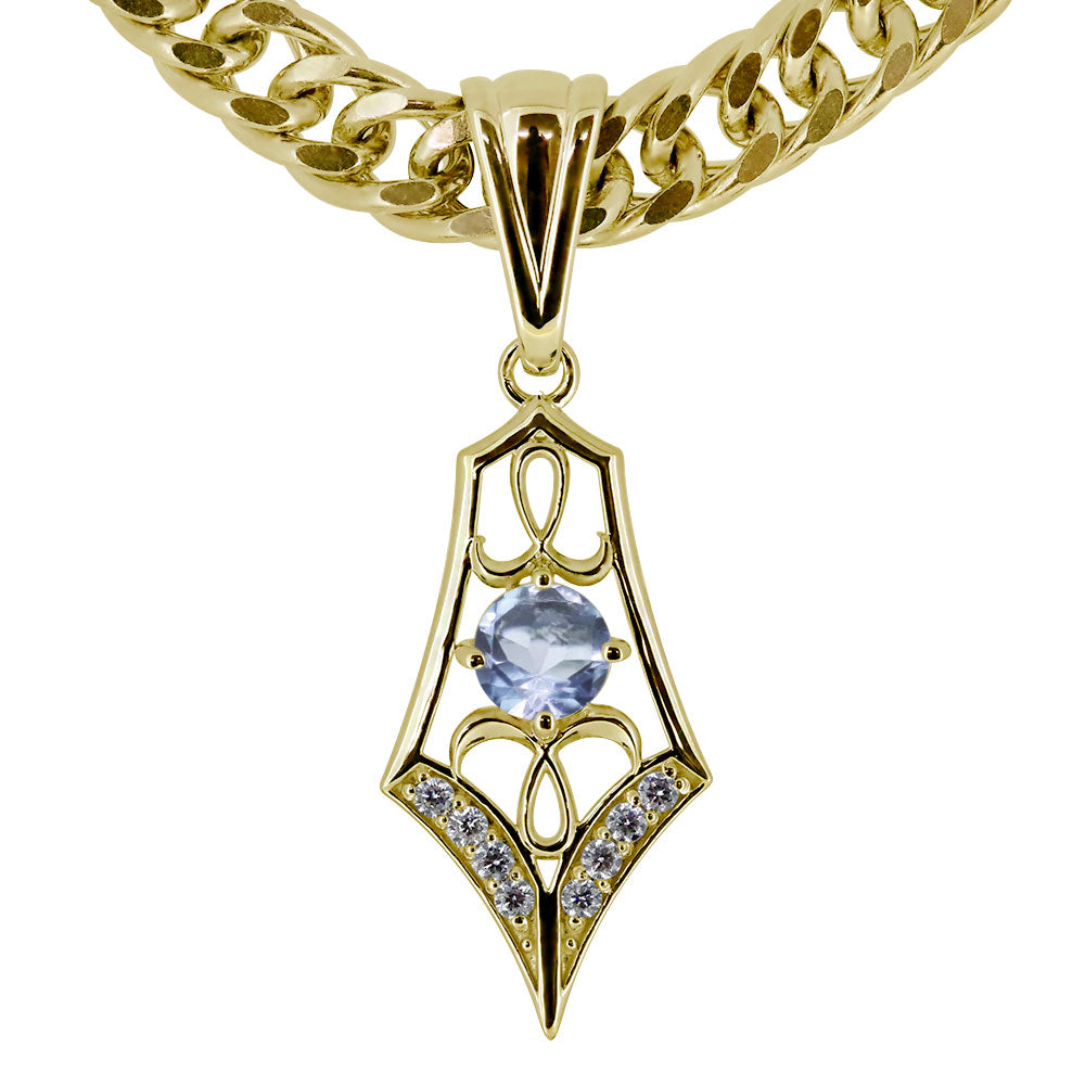 メンズ ペンダント キヘイ 50g用 10金 18金 プラチナ シルバー 選べる誕生石 大粒 天然石 Pendant Rhinestone 喜平チェーン ネックレス ラインストーン ダイヤモンド