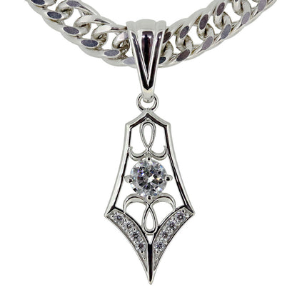 メンズ ペンダント キヘイ 50g用 10金 18金 プラチナ シルバー 選べる誕生石 大粒 天然石 Pendant Rhinestone 喜平チェーン ネックレス ラインストーン ダイヤモンド
