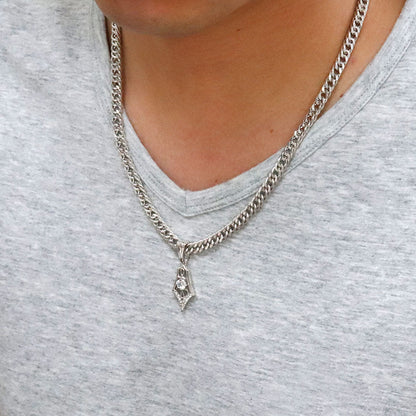 メンズ ペンダント キヘイ 50g用 10金 18金 プラチナ シルバー 選べる誕生石 大粒 天然石 Pendant Rhinestone 喜平チェーン ネックレス ラインストーン ダイヤモンド