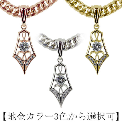 メンズ ペンダント キヘイ 50g用 10金 18金 プラチナ シルバー 選べる誕生石 大粒 天然石 Pendant Rhinestone 喜平チェーン ネックレス ラインストーン ダイヤモンド