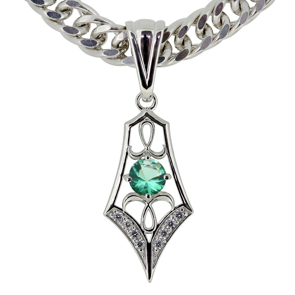 メンズ ペンダント キヘイ 50g用 10金 18金 プラチナ シルバー 選べる誕生石 大粒 天然石 Pendant Rhinestone 喜平チェーン ネックレス ラインストーン ダイヤモンド