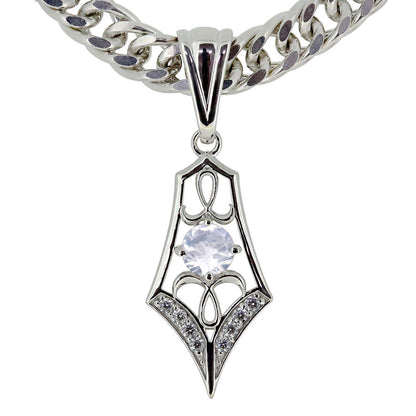 メンズ ペンダント キヘイ 50g用 10金 18金 プラチナ シルバー 選べる誕生石 大粒 天然石 Pendant Rhinestone 喜平チェーン ネックレス ラインストーン ダイヤモンド