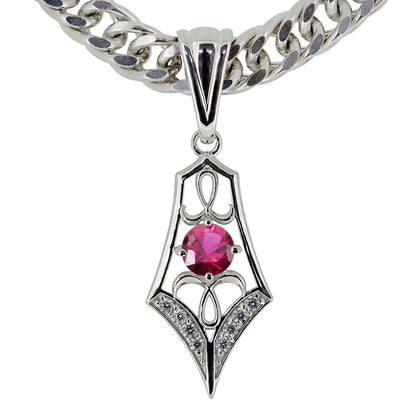 メンズ ペンダント キヘイ 50g用 10金 18金 プラチナ シルバー 選べる誕生石 大粒 天然石 Pendant Rhinestone 喜平チェーン ネックレス ラインストーン ダイヤモンド