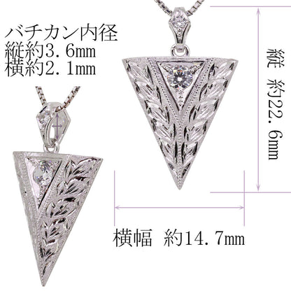 ネックレス トライアングル レディース k10 k18 pt900 sv925 誕生石 三角形 彫金 手彫り 天然石 洋彫り 選べる誕生石