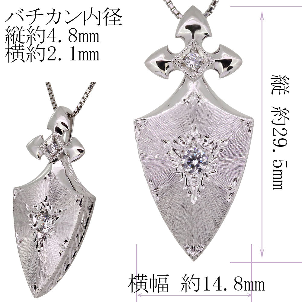 レディース ペンダント シールド 彫金 10金 18金 プラチナ シルバー 誕生石 盾 十字架 ネックレス 手彫り ハワイアンジュエリー 洋彫り 選べる誕生石 天然石
