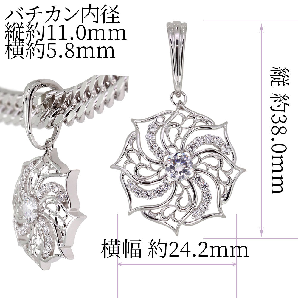 メンズ ペンダント 大粒 喜平100g用 唐草 選べる誕生石 ラインストーン ダイヤモンド Pendant K10 K18 PT900 SV925 ネックレス 天然石 アラベスク Necklace