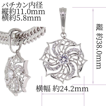 メンズ ペンダント 大粒 喜平100g用 唐草 選べる誕生石 ラインストーン ダイヤモンド Pendant K10 K18 PT900 SV925 ネックレス 天然石 アラベスク Necklace