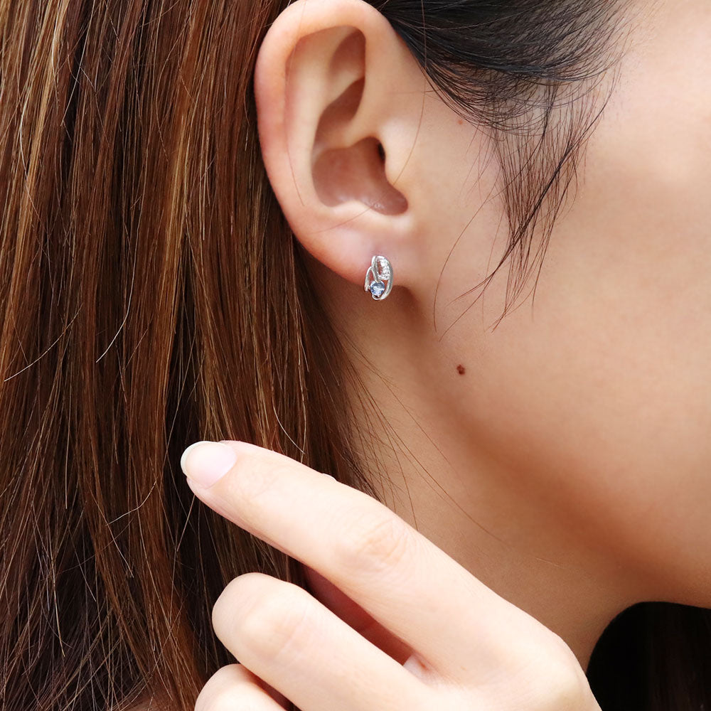 ピアス 小さめ レディース 選べる誕生石 ダブルライン 10k 18k pt900 sv 両耳 スタッドピアス 人気 女性 普段使い ダイヤモンド