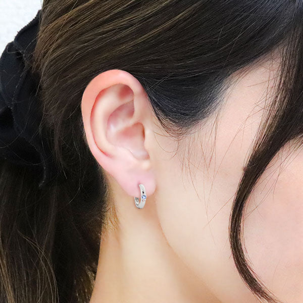 レディース 選べる誕生石 フープピアス シンプル ピアス 両耳 フープ 中折れ式 誕生石 天然石 k10 k18 pt900 sv925