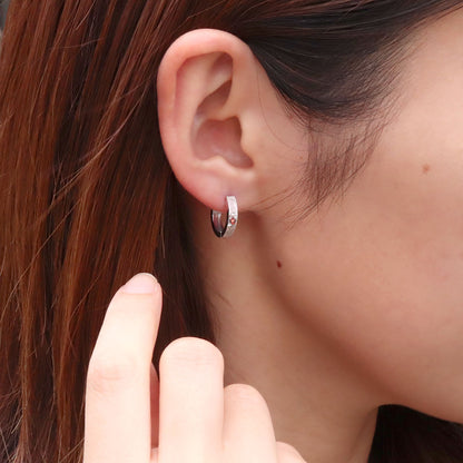 フープピアス レディース k10 k18 pt900 sv925 選べる誕生石 あらし 中折れ式 天然石 洋彫り 両耳 ピアス 彫り 誕生石