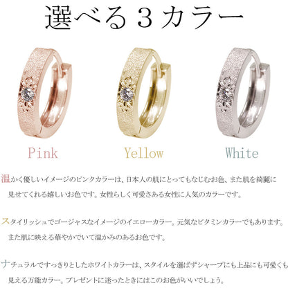 フープピアス レディース k10 k18 pt900 sv925 選べる誕生石 あらし 中折れ式 天然石 洋彫り 両耳 ピアス 彫り 誕生石