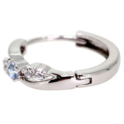 レディース フープピアス クロス 交差 選べる誕生石 k10 k18 pt900 sv925 天然石 中折れ式 両耳 Ladies Hoop Pierce Croee 