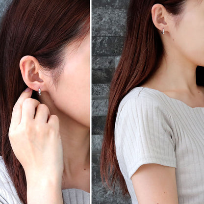 レディース フープピアス クロス 交差 選べる誕生石 k10 k18 pt900 sv925 天然石 中折れ式 両耳 Ladies Hoop Pierce Croee 