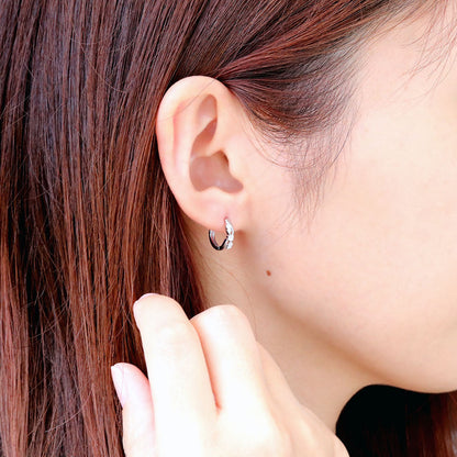 レディース フープピアス クロス 交差 選べる誕生石 k10 k18 pt900 sv925 天然石 中折れ式 両耳 Ladies Hoop Pierce Croee 