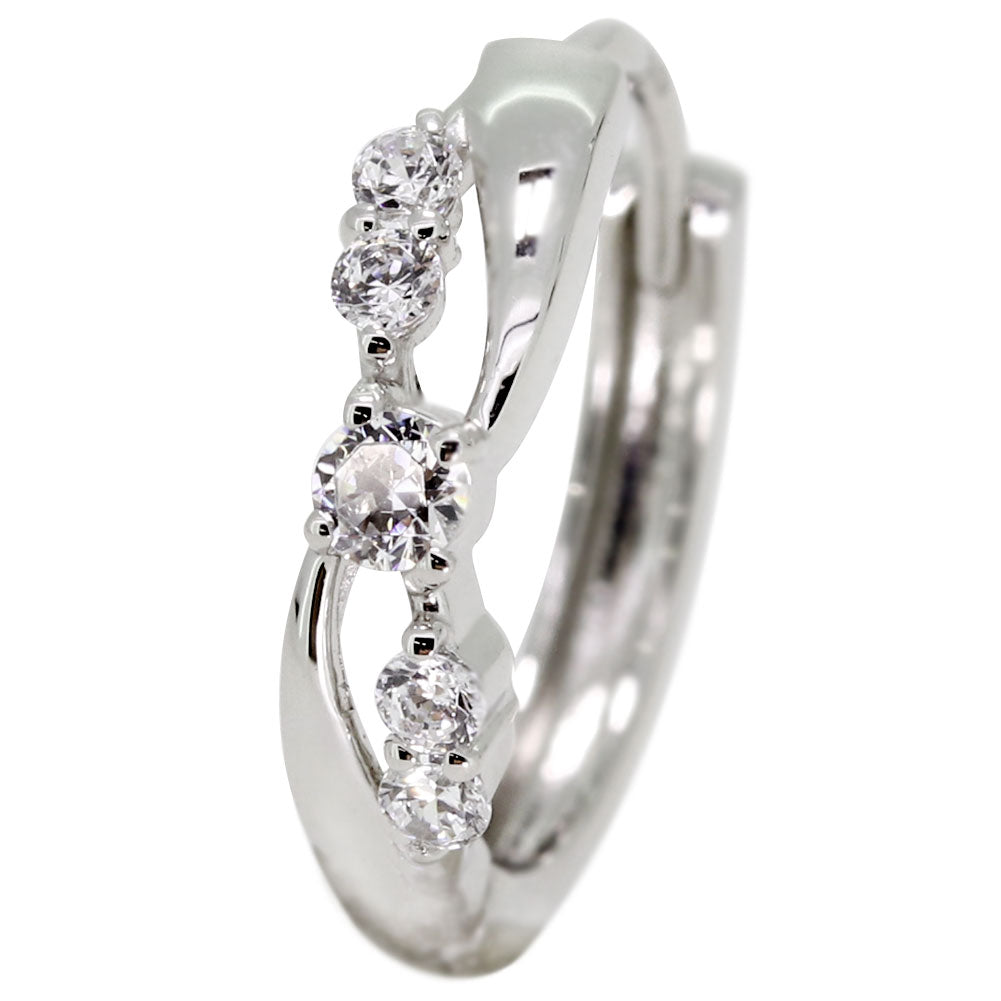 レディース フープピアス クロス 交差 選べる誕生石 k10 k18 pt900 sv925 天然石 中折れ式 両耳 Ladies Hoop Pierce Croee 