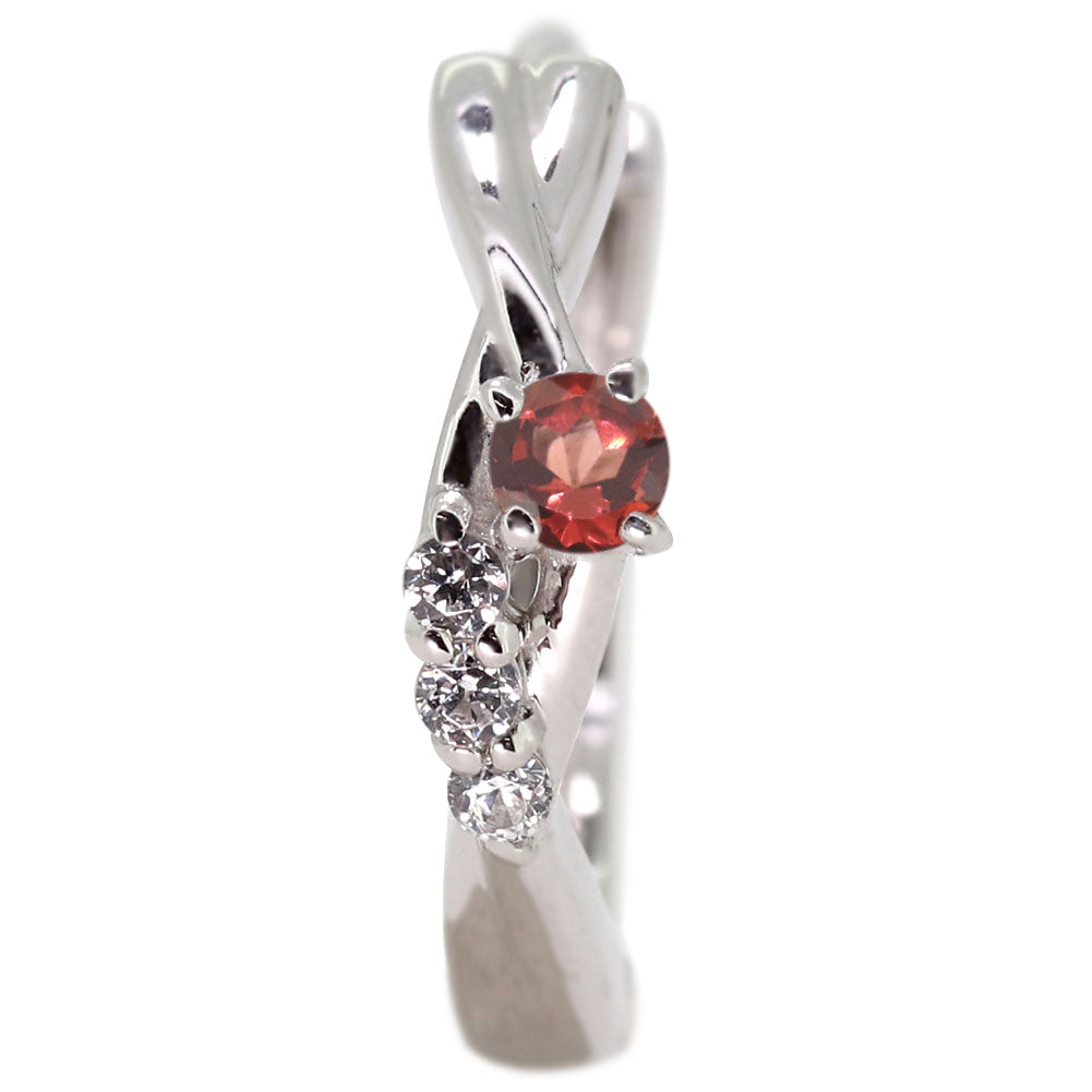 中折れ式 フープピアス レディース クロスライン 選べる誕生石 天然石 交差 X 両耳 Ladies Hoop Pierce Croee 10金 18金 プラチナ シルバー