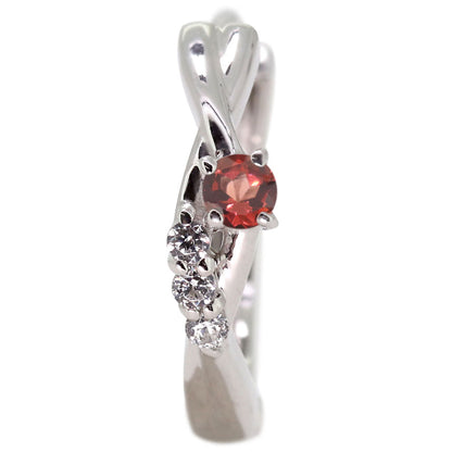 中折れ式 フープピアス レディース クロスライン 選べる誕生石 天然石 交差 X 両耳 Ladies Hoop Pierce Croee 10金 18金 プラチナ シルバー