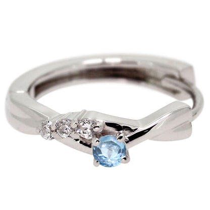 中折れ式 フープピアス レディース クロスライン 選べる誕生石 天然石 交差 X 両耳 Ladies Hoop Pierce Croee 10金 18金 プラチナ シルバー