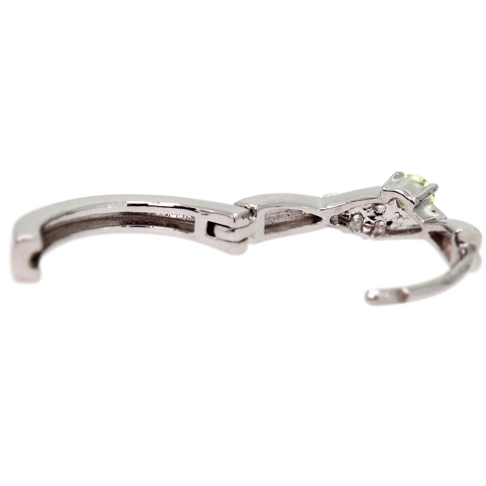 中折れ式 フープピアス レディース クロスライン 選べる誕生石 天然石 交差 X 両耳 Ladies Hoop Pierce Croee 10金 18金 プラチナ シルバー