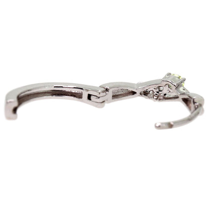 中折れ式 フープピアス レディース クロスライン 選べる誕生石 天然石 交差 X 両耳 Ladies Hoop Pierce Croee 10金 18金 プラチナ シルバー